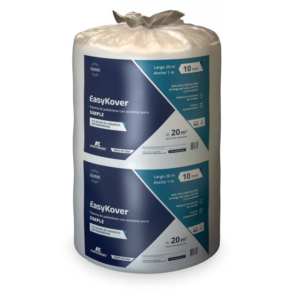 Espuma de polietileno con aluminio puro simple con autoadhesivo (1x20mts)