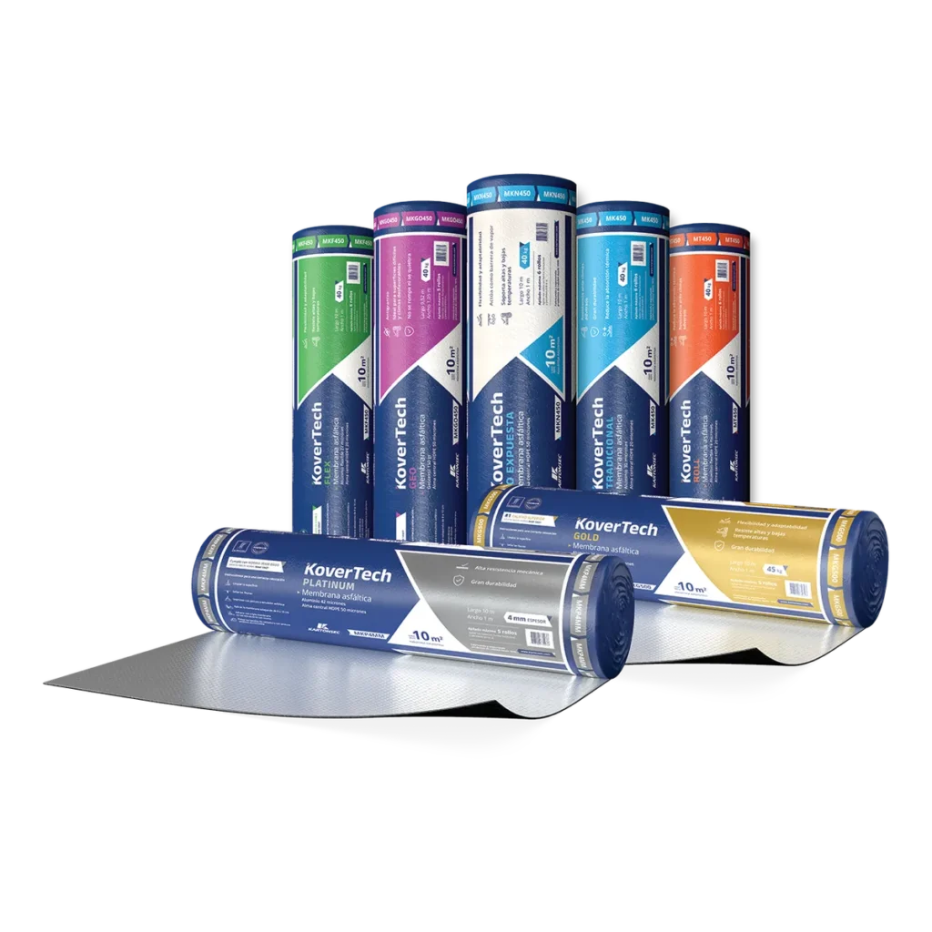 KoverTech-Familia Packshot de membranas asfálticas en rollo KoverTech